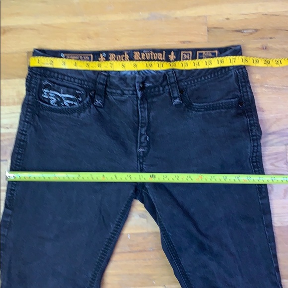 ROCK REVIVAL POLLY FLAIR BLACK SEQUIN JEANS 34 - Picture 9 of 10